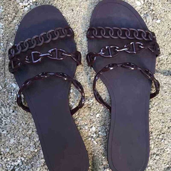 summer flat bottom h slippers women's chain roulis bali holiday outside jelly beach cool slippers women's fashion zlh, Black
summer flat bottom h slippers women's chain roulis bali holiday outside jelly beach cool slippers women's fashion zlh, Black
