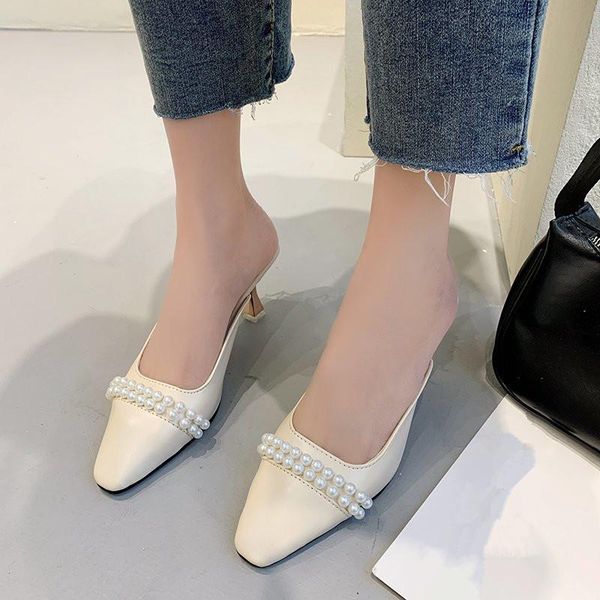 shoes woman 2021 pointed toe med string bead thin heels shallow female slippers luxury slides soft designer rubber pu, Black
shoes woman 2021 pointed toe med string bead thin heels shallow female slippers luxury slides soft designer rubber pu, Black