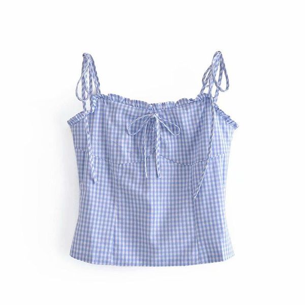 women's tanks & camis traf women blue plaid sling with wooden ruched ears elastic zipper back short vest french retro fresh thin sweet, White
women's tanks & camis traf women blue plaid sling with wooden ruched ears elastic zipper back short vest french retro fresh thin sweet, White
