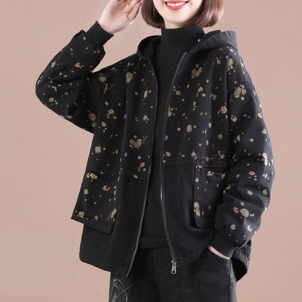 women's jackets spring autumn arts style women long sleeve loose print zipper all-matched casual cotton hooded coats plus size v419, Black;brown
women's jackets spring autumn arts style women long sleeve loose print zipper all-matched casual cotton hooded coats plus size v419, Black;brown