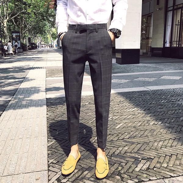 men's suits & blazers dress pants men slim fit fashion lattice social business casual suit trousers man autumn british wind office male, White;black
men's suits & blazers dress pants men slim fit fashion lattice social business casual suit trousers man autumn british wind office male, White;black