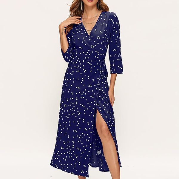 dot point print v-neck high waist lace up chiffon dress for women pink blue black casual dresses, Black;gray
dot point print v-neck high waist lace up chiffon dress for women pink blue black casual dresses, Black;gray