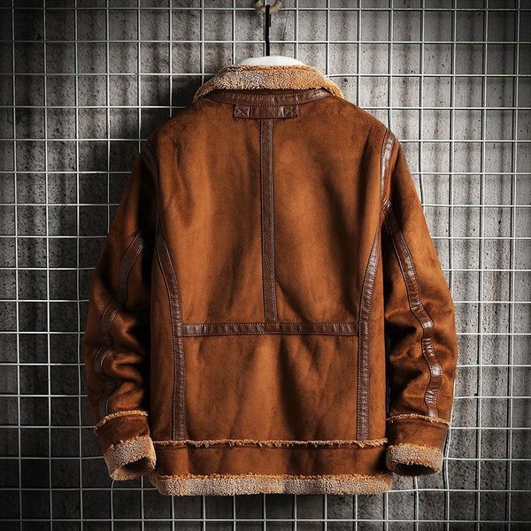 men's jackets style korean mens short loose large size plus cashmere thicken zippers pockets spliced turn-down collar warm coat, Black;brown
men's jackets style korean mens short loose large size plus cashmere thicken zippers pockets spliced turn-down collar warm coat, Black;brown
