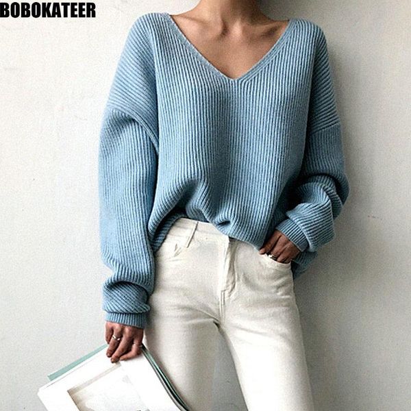 women's sweaters bobokateer fashion autumn winter oversized white v neck sweater women clothes casual loose black pullover female pull, White;black
women's sweaters bobokateer fashion autumn winter oversized white v neck sweater women clothes casual loose black pullover female pull, White;black