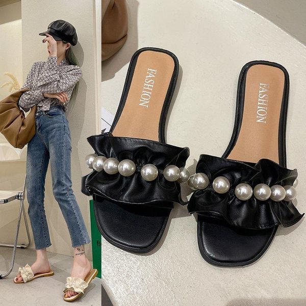 slippers women shoes summer clear jelly woman transparent flat pearl low heels lace up ladies roman beach, Black
slippers women shoes summer clear jelly woman transparent flat pearl low heels lace up ladies roman beach, Black