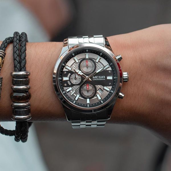 brand men's chronograph analog quartz watch date luminous hands waterproof full steel strap wristswatches male clock wristwatches, Slivery;brown
brand men's chronograph analog quartz watch date luminous hands waterproof full steel strap wristswatches male clock wristwatches, Slivery;brown