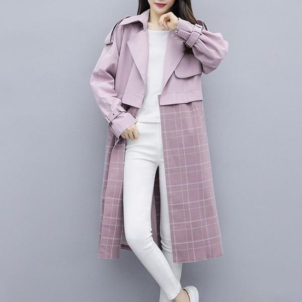 women's trench coats vgh patchwork plaid windbreaker lapel collar long sleeve high waist lace up oversize female autumn 67cw, Tan;black
women's trench coats vgh patchwork plaid windbreaker lapel collar long sleeve high waist lace up oversize female autumn 67cw, Tan;black