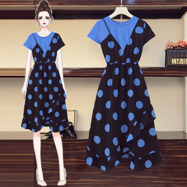 casual dresses dress slightly fat sister summer large women's age reduction cover belly waist show thin fake two wave dot ipia, Black;gray
casual dresses dress slightly fat sister summer large women's age reduction cover belly waist show thin fake two wave dot ipia, Black;gray