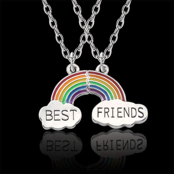 pendant necklaces 2 pcs/set women stitching heart rainbow friendship couple necklace fashion friend one pair choker jewelry, Silver
pendant necklaces 2 pcs/set women stitching heart rainbow friendship couple necklace fashion friend one pair choker jewelry, Silver