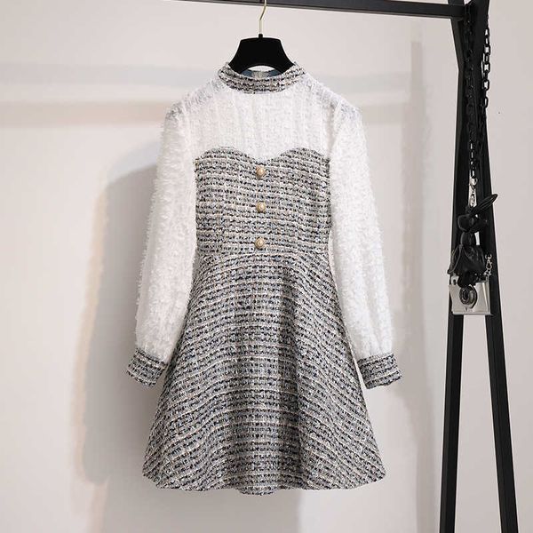 france vintage luxury dress autumn 2019 fashion white tassel long sleeve patchwork plaid tweed office ladies a-line dresses y1006, Black;gray
france vintage luxury dress autumn 2019 fashion white tassel long sleeve patchwork plaid tweed office ladies a-line dresses y1006, Black;gray