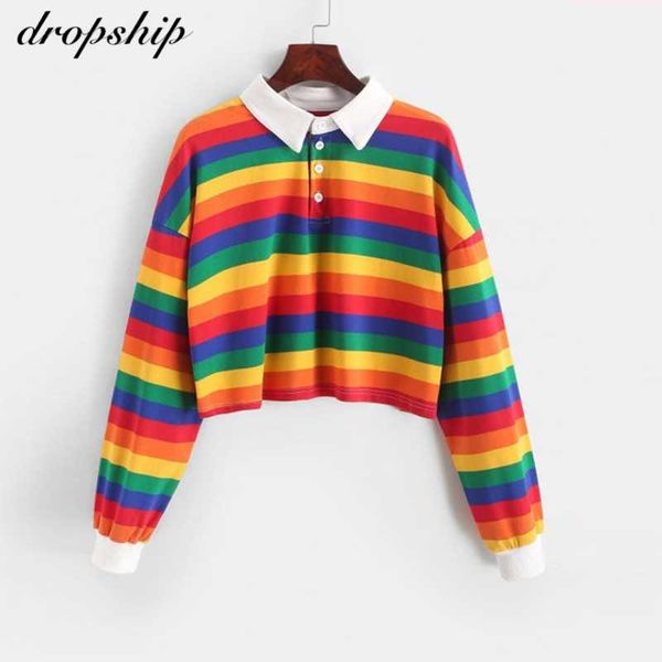 women's hoodies & sweatshirts 2021 shirt women sweatshirt long sleeve rainbow color ladies with button striped korean style, Black
women's hoodies & sweatshirts 2021 shirt women sweatshirt long sleeve rainbow color ladies with button striped korean style, Black