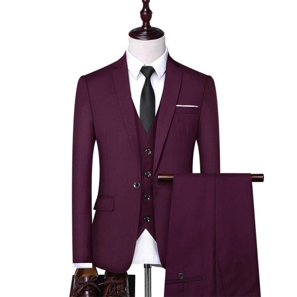 men's suits & blazers solid color large size mens three pieces fashion classic business formal wear british slim groomsman group weddin, White;black
men's suits & blazers solid color large size mens three pieces fashion classic business formal wear british slim groomsman group weddin, White;black