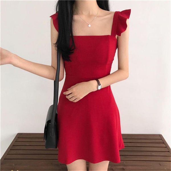 casual dresses ruffle camisole slim dress korean summer black off shoulder sleeveless a-line mini party vestido femme, Black;gray
casual dresses ruffle camisole slim dress korean summer black off shoulder sleeveless a-line mini party vestido femme, Black;gray