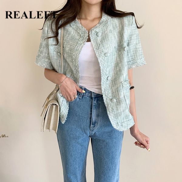 summer vintage single breasted women's jacket chic short sleeve female outwear pockets 210428, Black;brown
summer vintage single breasted women's jacket chic short sleeve female outwear pockets 210428, Black;brown