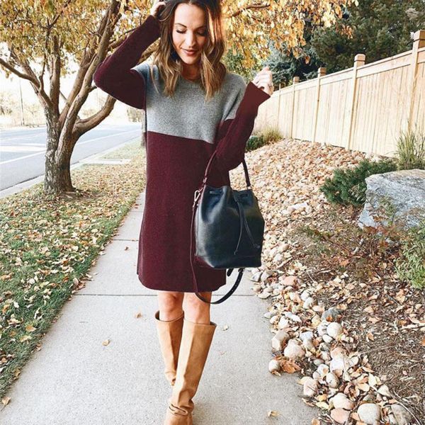sweater dress stitching vintage loose large size o-neck long sleeves 2021 autumn winter women's clothing casual dresses, Black;gray
sweater dress stitching vintage loose large size o-neck long sleeves 2021 autumn winter women's clothing casual dresses, Black;gray