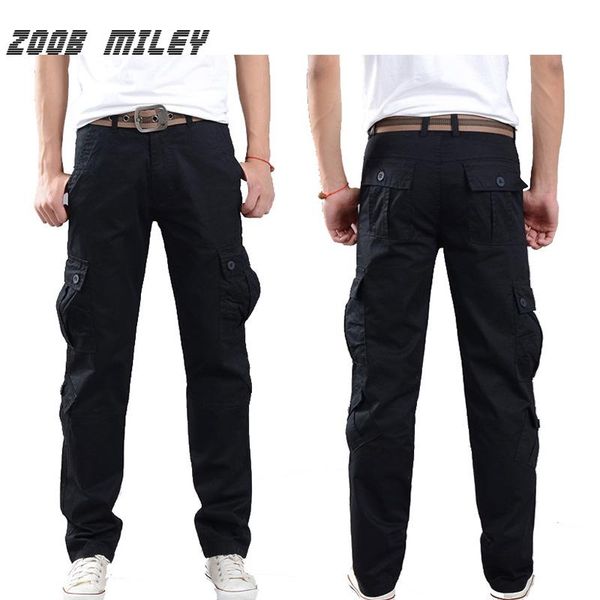 fashion mens baggy cargo pants multi-pockets overalls 100% cotton casual full length trousers plus size 28-42 no belt men's, Black
fashion mens baggy cargo pants multi-pockets overalls 100% cotton casual full length trousers plus size 28-42 no belt men's, Black
