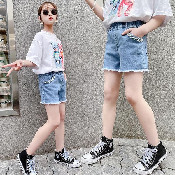 jeans kids summer clothes children girl pearl embellished shorts elastic waist deim teen leisure sport short pants 14, Blue
jeans kids summer clothes children girl pearl embellished shorts elastic waist deim teen leisure sport short pants 14, Blue