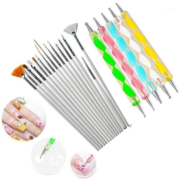 20pcs professional uv gel acrylic nail art brush set polish painting dust powder pen manicure nails tips liner tools kit1, Yellow
20pcs professional uv gel acrylic nail art brush set polish painting dust powder pen manicure nails tips liner tools kit1, Yellow