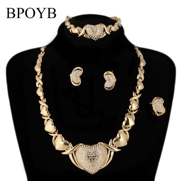 earrings & necklace bpoyb trendy gold color neckalce bracelet ring big heart xoxo jewelry set crystal dubai african drop wholesale, Silver
earrings & necklace bpoyb trendy gold color neckalce bracelet ring big heart xoxo jewelry set crystal dubai african drop wholesale, Silver