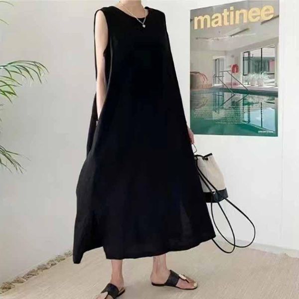 casual dresses sleeveless o-neck women solid long dress elegant loose cotton and linen female 2021 summer party vestidos, Black;gray
casual dresses sleeveless o-neck women solid long dress elegant loose cotton and linen female 2021 summer party vestidos, Black;gray