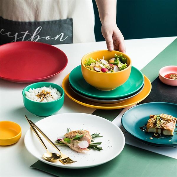 dishes & plates creative colour glazed ceramic dinner set household bowl restaurant el steak cake plate salad soup dinnerware
dishes & plates creative colour glazed ceramic dinner set household bowl restaurant el steak cake plate salad soup dinnerware