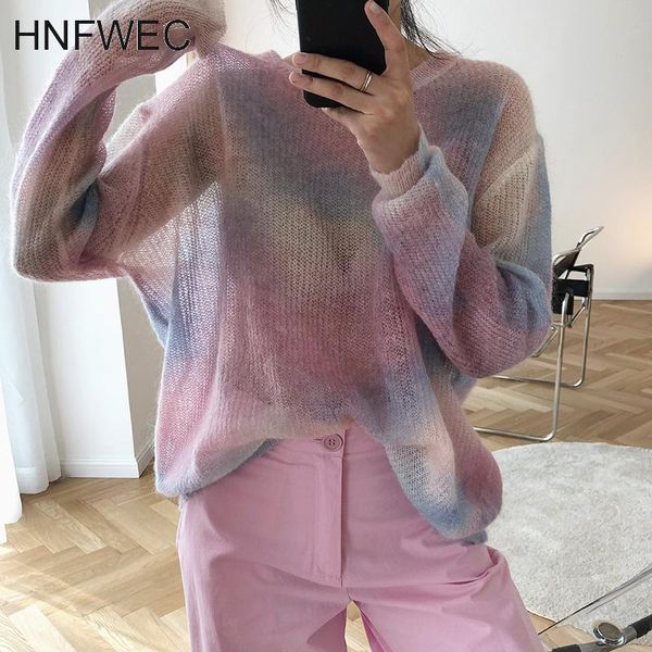 women's sweaters tie dye casual sweater for women o neck long sleeve see through korean lazy loose female 2021 fall fashion tide k623, White;black
women's sweaters tie dye casual sweater for women o neck long sleeve see through korean lazy loose female 2021 fall fashion tide k623, White;black