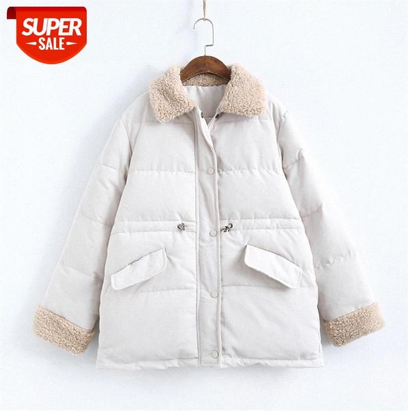 940387 retro fur collar stitching loose bread clothes padded coat jacket women thickening #li74, Black
940387 retro fur collar stitching loose bread clothes padded coat jacket women thickening #li74, Black