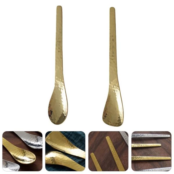 2pcs coffee spoon stainless steel teaspoons dessert spoons ice cream