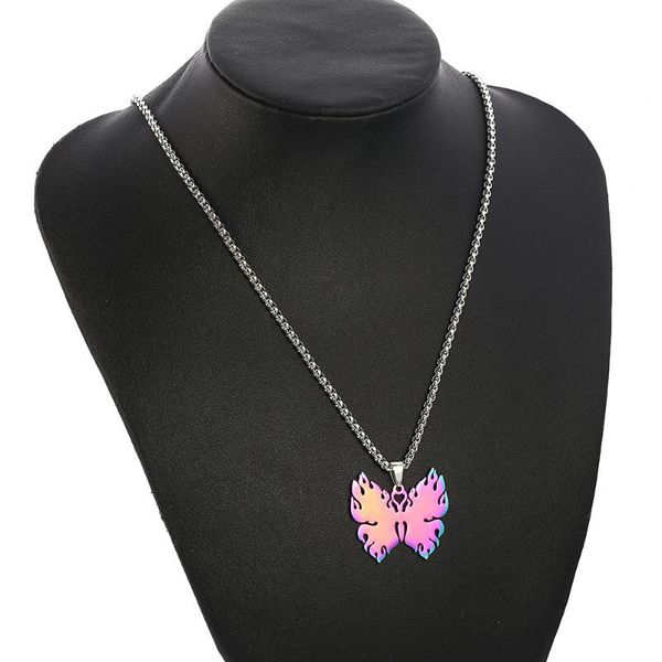 pendant necklaces punk butterfly flame titanium stainless steel cool chain necklace for women men jewelry wholesale, Silver
pendant necklaces punk butterfly flame titanium stainless steel cool chain necklace for women men jewelry wholesale, Silver