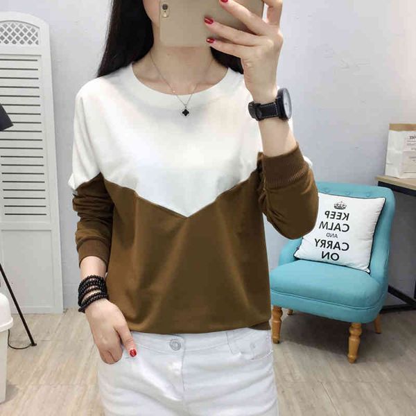women's knits & tees contrast color patchwork spring new sweatshirt women plus size womens clothing casual long sleeve hoodies sweat f, White
women's knits & tees contrast color patchwork spring new sweatshirt women plus size womens clothing casual long sleeve hoodies sweat f, White
