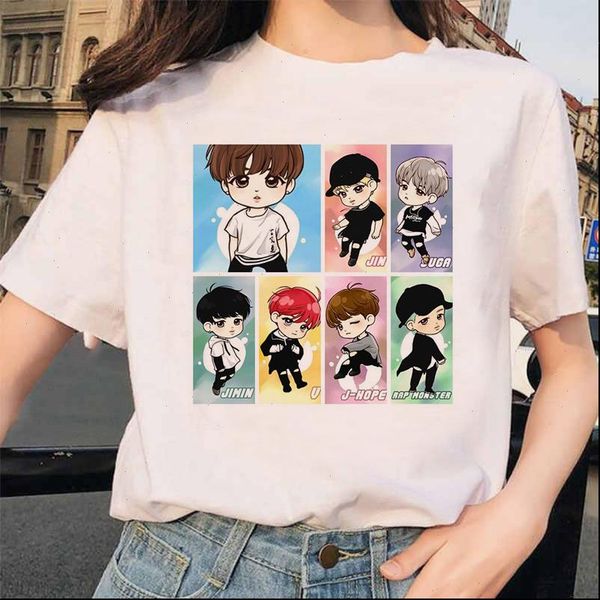 women t shirt harajuku jin suga j hope jimin v jungkook korean style bangtan boys female, White
women t shirt harajuku jin suga j hope jimin v jungkook korean style bangtan boys female, White