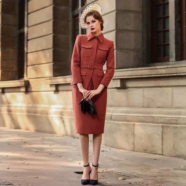 two piece dress autumn winter ol woman suit skirt set,retro red fomal clothing, White
two piece dress autumn winter ol woman suit skirt set,retro red fomal clothing, White