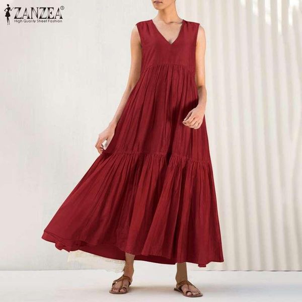 casual dresses fashion v neck robe women's summer sundress 2021 zanzea sleeveless tank vestidos female solid ruffle dress plus size, Black;gray
casual dresses fashion v neck robe women's summer sundress 2021 zanzea sleeveless tank vestidos female solid ruffle dress plus size, Black;gray