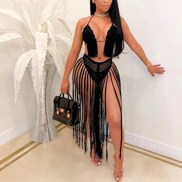 women's swimwear women hand-woven swimsuit set knitted crochet summer beach dress tassel bathing suit beachwear, White;black
women's swimwear women hand-woven swimsuit set knitted crochet summer beach dress tassel bathing suit beachwear, White;black