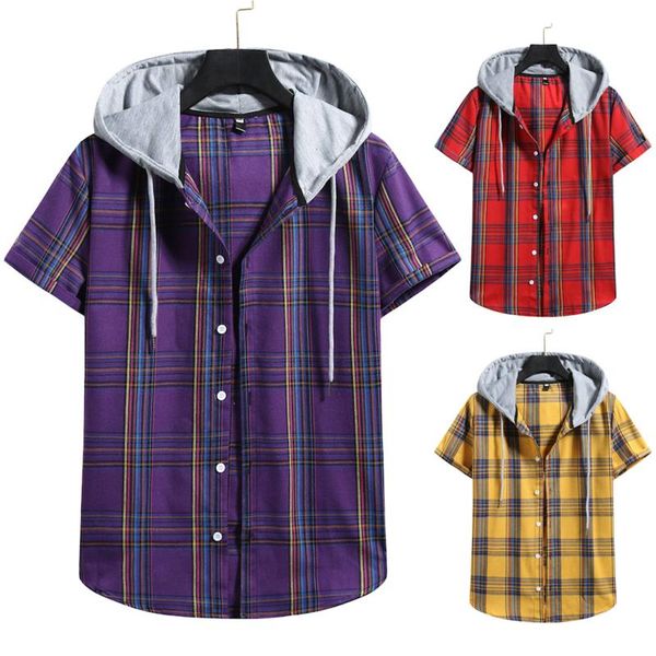 men's t-shirts chamsgend summer casual loose lapel hooded check short sleeve shirt hip hop men camisas hombre 2021 drop, White;black
men's t-shirts chamsgend summer casual loose lapel hooded check short sleeve shirt hip hop men camisas hombre 2021 drop, White;black