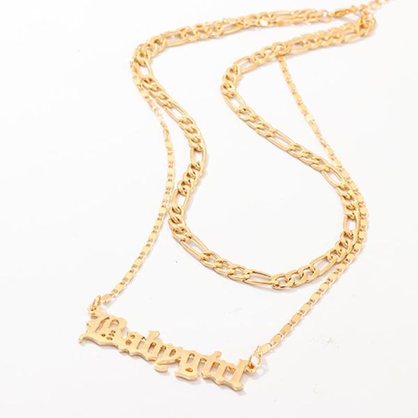 pendant necklaces 2021 fashion retro geometric multilayer babygirl letter necklace ladies golden jewelry gift, Silver
pendant necklaces 2021 fashion retro geometric multilayer babygirl letter necklace ladies golden jewelry gift, Silver