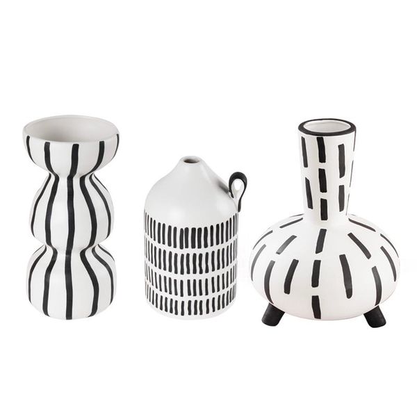 modern hand-painted ceramic geometric vase black and white retro living room coffee table decoration flower home vases
modern hand-painted ceramic geometric vase black and white retro living room coffee table decoration flower home vases