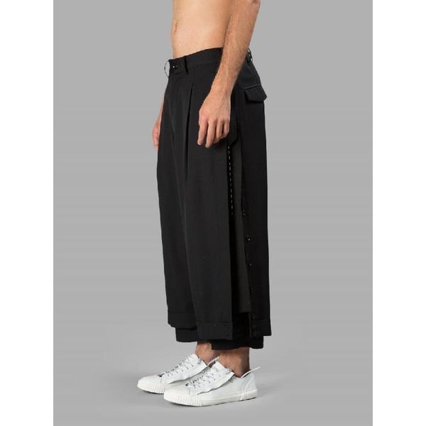 men's pants autumn japanese streetwear brand nine-point fashion with three layers deconstruction irregular joggers, Black
men's pants autumn japanese streetwear brand nine-point fashion with three layers deconstruction irregular joggers, Black