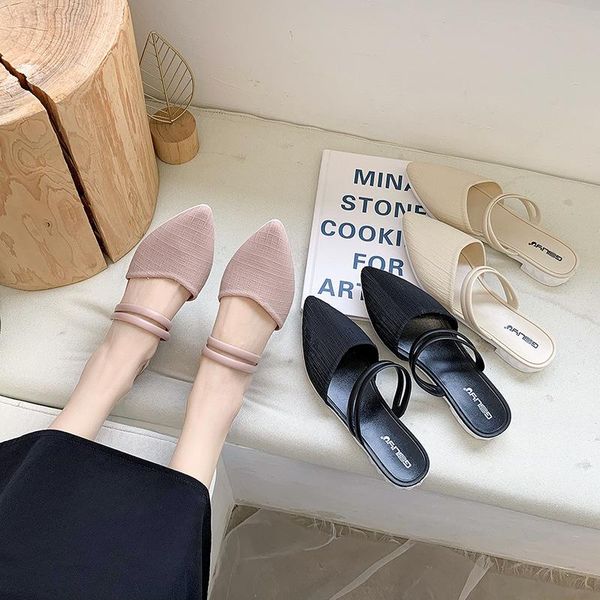 sandals summer lazy casual fashion thick heel women's pointed net red ins korean slope social wear, Black
sandals summer lazy casual fashion thick heel women's pointed net red ins korean slope social wear, Black