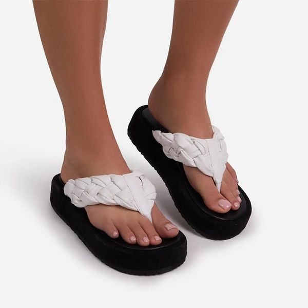 slippers woman weave flip flop platform pleated 2021 slides summer beach flat female casual shoes ladies big size footwear, Black
slippers woman weave flip flop platform pleated 2021 slides summer beach flat female casual shoes ladies big size footwear, Black