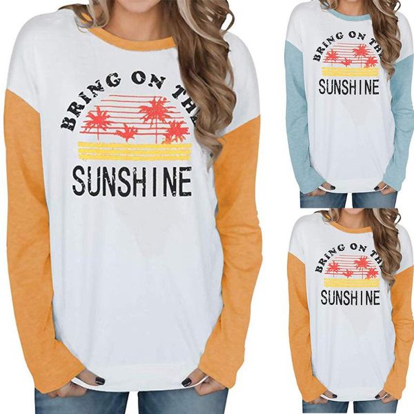 women's hoodies & sweatshirts letter print pullover patchwork long-sleeved women long sleeve pocket blouse loose fleeces winter, Black