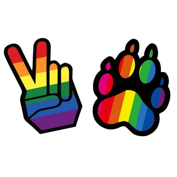 wall stickers 2pack rainbow peace sign gesture and dog claw car
wall stickers 2pack rainbow peace sign gesture and dog claw car