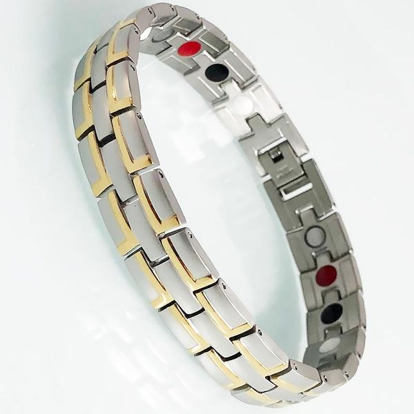 link, chain men's gold plated stainless steel bracelets masuline health care negative ion germanium magnetic wrist hand male jewelry, Black
link, chain men's gold plated stainless steel bracelets masuline health care negative ion germanium magnetic wrist hand male jewelry, Black
