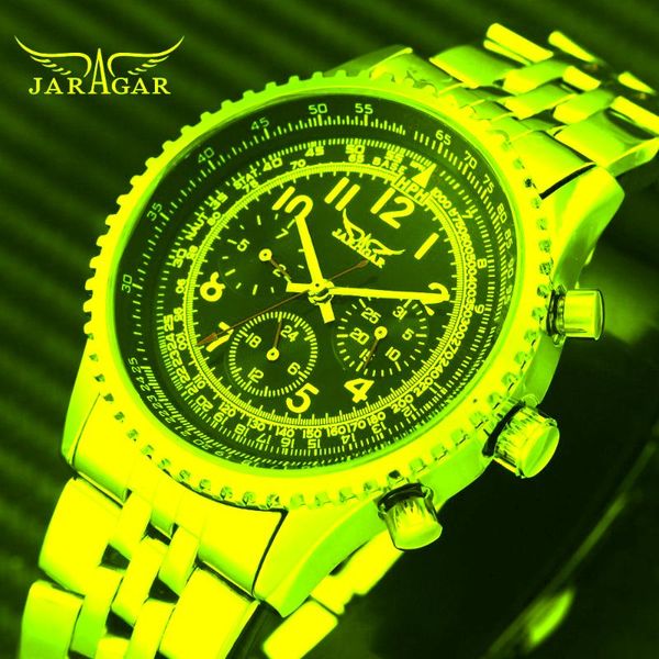 wristwatches jaragar fashion automatic mechanical watch men metal strap 3 dials 6 hands calendar multifunction mens watches top, Slivery;brown
wristwatches jaragar fashion automatic mechanical watch men metal strap 3 dials 6 hands calendar multifunction mens watches top, Slivery;brown