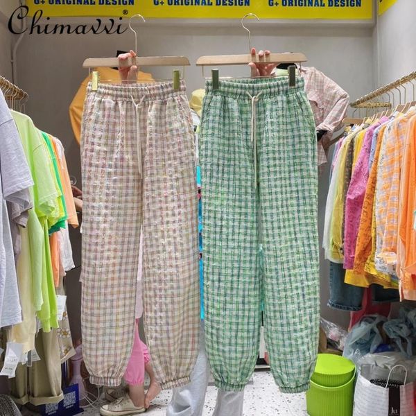 summer 2021 fresh ankle-tied plaid pants women's all-matching slim waist color-contrasting casual solid color trousers & capris, Black;white
summer 2021 fresh ankle-tied plaid pants women's all-matching slim waist color-contrasting casual solid color trousers & capris, Black;white