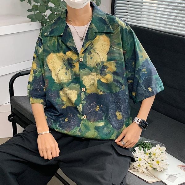 men's casual shirts summer flower fashion retro printing men streetwear loose short-sleeved mens hawaiian, White;black
men's casual shirts summer flower fashion retro printing men streetwear loose short-sleeved mens hawaiian, White;black