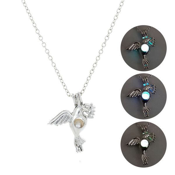 women's peace necklace creative fashion multicolor luminous dove pendant clavicle chain accessories, Silver
women's peace necklace creative fashion multicolor luminous dove pendant clavicle chain accessories, Silver