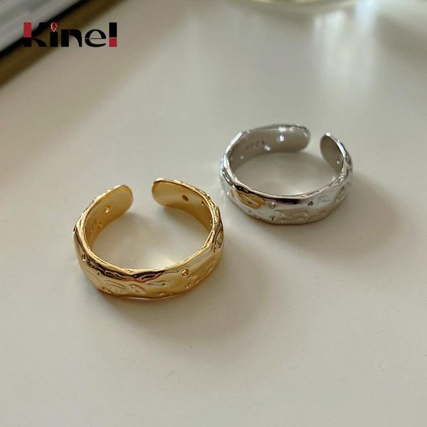 cluster rings kinel 2021 arrival 925 silver ring irregular handmade concave convex open wide for women europe fine jewelry, Golden;silver
cluster rings kinel 2021 arrival 925 silver ring irregular handmade concave convex open wide for women europe fine jewelry, Golden;silver