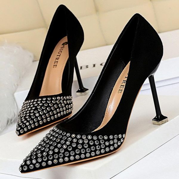 dress shoes high heels women rhinestone ladies stiletto bridal wedding pumps pointed thin heel, Black
dress shoes high heels women rhinestone ladies stiletto bridal wedding pumps pointed thin heel, Black