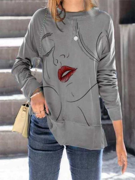 casual dresses women's abstract face print round neck long sve t-shirt, Black;gray
casual dresses women's abstract face print round neck long sve t-shirt, Black;gray